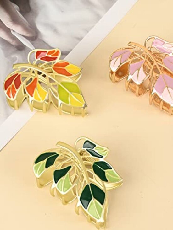 3-Piece Floral Metal Hair Accessories in 3 Colors: Barrettes, Claws, and Clips